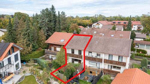 Luftbild - 5 Zimmer Reihenmittelhaus zur Miete in Oberhaching