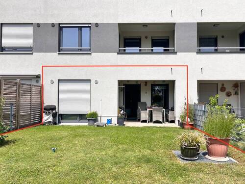 Garten mit Terrasse - 2 ZKB mit Gartenanteil und TG-Stellplatz, Baujahr 2016
