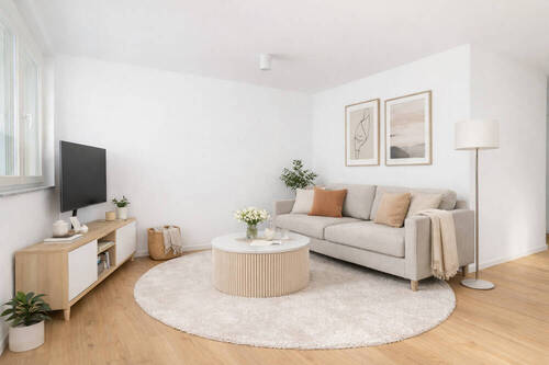 Wohnzimmer virtuelle Möblierung - 2 Zimmer Etagenwohnung in Pilsach