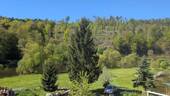 Blick über die Fulda zum Reinhardswald - 5 Zimmer Doppelhaushälfte in Staufenberg-Speele