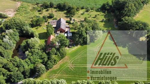 Luftansicht mit den Flächen - Mehrfamilienhaus, Wohnhaus in Lienen