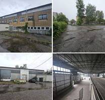 2 freist., pfeilerfreie Hallen in ruhiger Lage mit Büro-& Lagerebenen + ca. 2.500 m² Freifläche mgl. - Leipzig Dölitz-Dösen