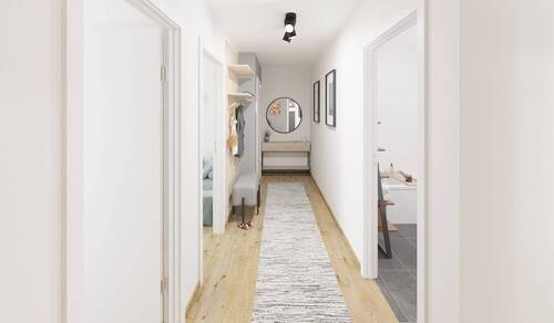 Der lange Flur verbindet elegant die einzelnen Zim - 3 Zimmer Etagenwohnung zum Kaufen in Hasloh
