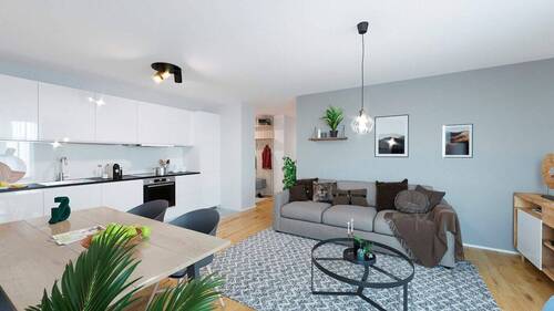 Heller Wohnbereich dank bodentiefer Fenster - 4 Zimmer Etagenwohnung in Zossen