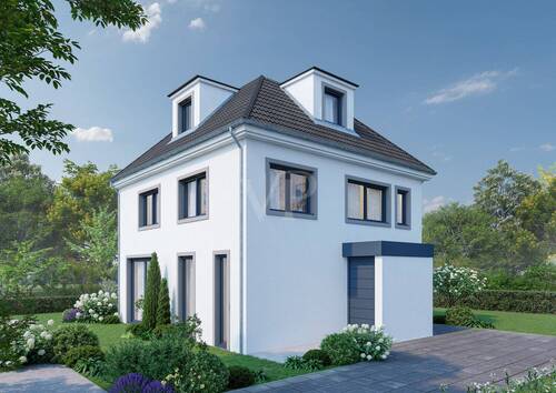 Perspektive hinten (Visualisierung) - 5 Zimmer Einfamilienhaus in Gräfelfing