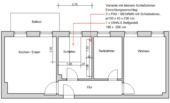 Grundriss mit kleinem Schlafzimmer - 