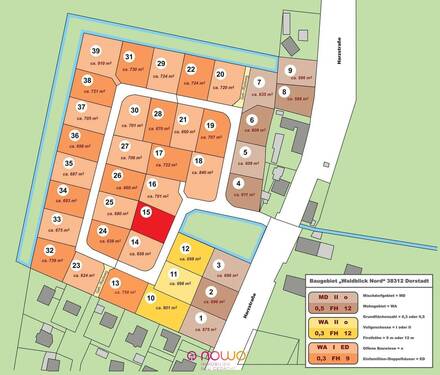 Lageplan mit Bauplatz 15 - 