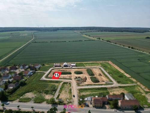 Älteres Luftbild mit damaligem Bautenstand - 