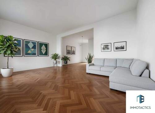 Wohnbereich mit Blick in die Küche - (KI generiert) - Erstbezug: ETW am Rochusberg - Erdgeschoss mit Balkon und Terrasse im KfW-40-Haus