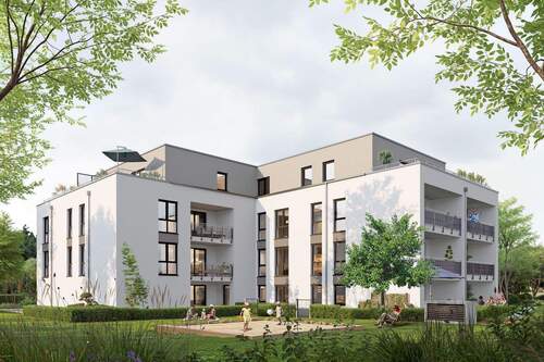 Gartenansicht - WE 09 - 91,1 m² 2. Obergeschoss mit Balkon KFW Förderung möglich