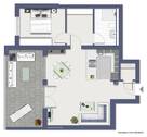 Grundriss - 2 Zimmer Etagenwohnung zur Miete in Leverkusen