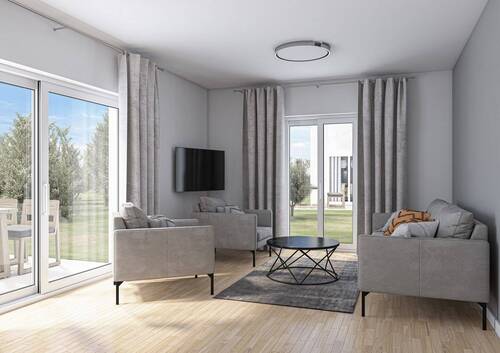 Blick ins Wohnzimmer - Etagenwohnung mit 58,50 m&sup2; in Coswig zur Miete