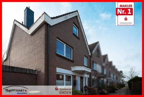 Vorderansicht - Großes Reihenendhaus mit Garage und Eigentumsgrundstück