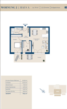 WHG-A2 - Etagenwohnung mit 73,50 m&sup2; in Lottstetten zum Kaufen