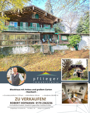 Staretbild Blockhaus Haarbach - Blockhaus mit Anbau und großem Garten