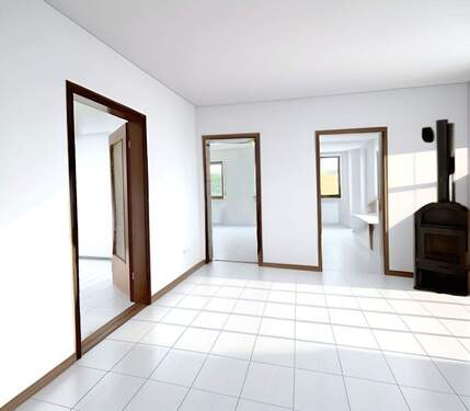 Eingangsbereich mit Schwedenofen - 