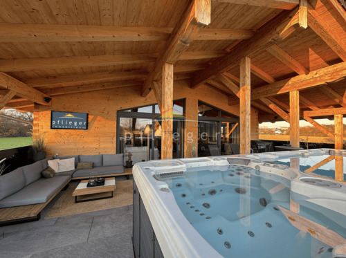 Terrasse - Wohnen im Chalet! Hier beginnt der Urlaub schon ZUHAUSE, 98% autark, +Halle für Hobby od. Lager