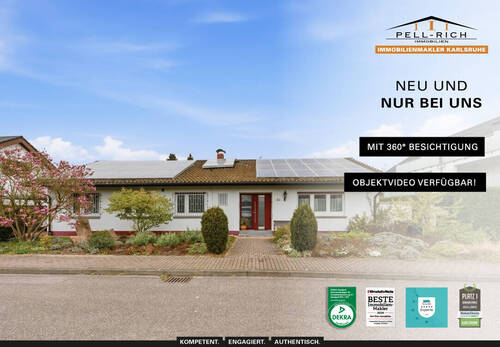NEU&NUR bei PellRich Objekt 1018 - AUGENWEIDE: Gepflegter und bezugsfreier Bungalow in Durmersheim mit potentieller Einliegerwohnung