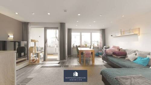 Titelbild - Bezugsfertige 3,5-Zimmer-Wohnung mit Balkon, zwei Bädern und Garage, 2018 saniert