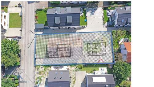 Grundstück mit Planungsansicht - 