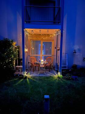 Terrasse - Moderne 1 Zimmer Erdgeschoss-Wohnung mit Garten in Schwand - 90596 Schwanstetten