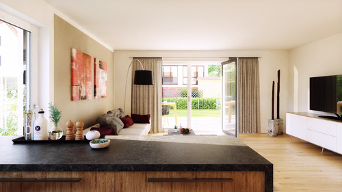 Wohnbereich zum Garten.png - 3 Zimmer Etagenwohnung zum Kaufen in Nürnberg