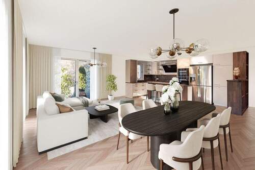 Wohn- und Essbereich - AIGNER - Moderne, altersgerechte 4-Zimmer-Wohnung mit Eckbalkon