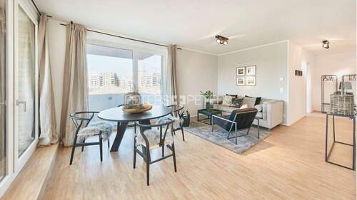 Wohnzimmer (Beispiel Musterwohnung) - 4 Zimmer Etagenwohnung zur Miete in Hamburg