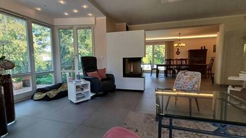 Wohnbereich mit Kamin - 4 Zimmer Einfamilienhaus zum Kaufen in Hohenwarthe