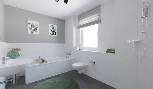 Visualisierung des Badezimmers im Einfamilienhaus - 