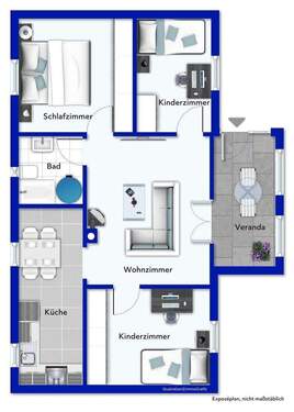 mögliche Möblierung - 4 Zimmer Bungalow in Rüdersdorf