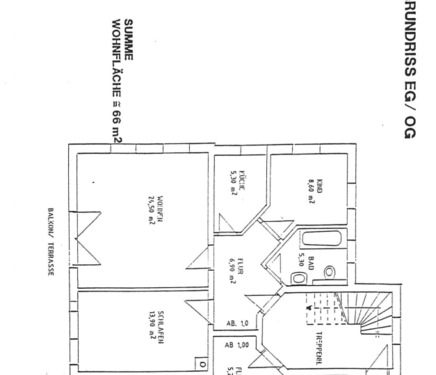 Grundriss - Attraktive 3-Raum-Eigentumswohnung mit Balkon in schöner, ruhiger Lage von Coswig