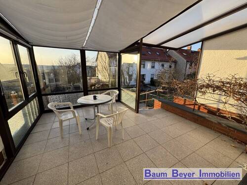Terrasse mit offenem Wintergarten - 