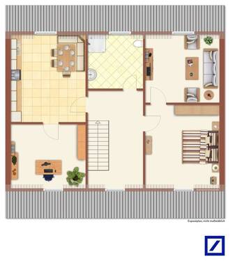 Dachgeschoss Beispiel möbliert - 