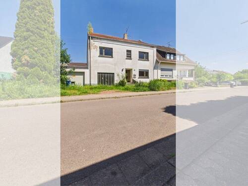 REMAX Immobilien DeLux Einfamilienhaus Frontseite Schmelz Mark Borowicz - Sanierungsobjekt mit großem Grundstück und zusätzlichem Baugrundstück in Schmelz-Hüttersdorf