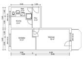 Grundriss - Etagenwohnung mit 50,00 m&sup2; in Zwickau zur Miete