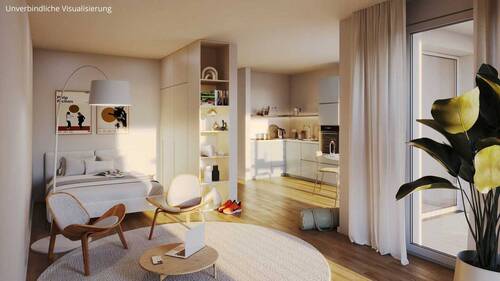Wohnen_Schlafen_Kochen 1 Zimmer Wohnung - 