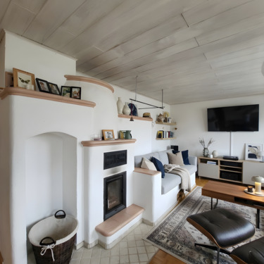 Wohnzimmer OG - 1 Zimmer Mehrfamilienhaus, Wohnhaus in Garching an der Alz