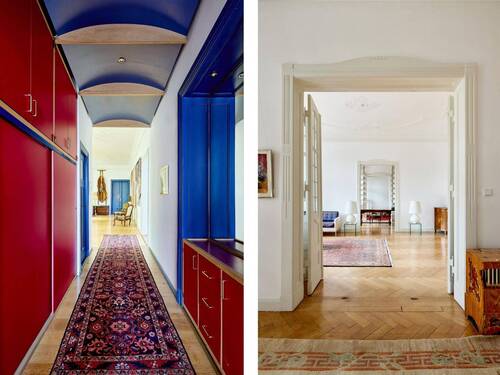 Impressionen hinterer Flur mit Einbauten/ Blick durch die Wohnung - 