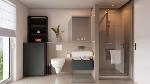 Badezimmer (Visualisierung) - Etagenwohnung mit 87,40 m&sup2; in Burglengenfeld zum Kaufen