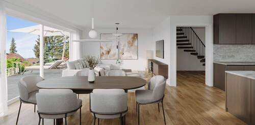 Visualisierung Wohn-/ Essbereich - 6 Zimmer Doppelhaushälfte in Leonberg