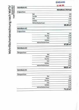 Wohnflächenberechnung S. 1 - Grundstück zum Kaufen in Pfaffenhofen