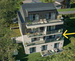 Bild 1 - Massivholz-Neubau: 2 Zimmer mit Balkon, KfW40, gesundes Wohnklima, Weitblick