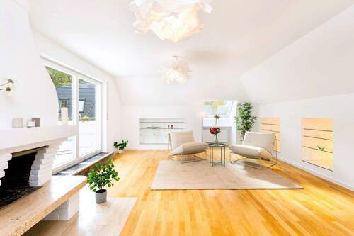 Wohnzimmer - 5 Zimmer Etagenwohnung zum Kaufen in München / Harlaching