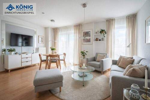 Wohnzimmer_Staging - 2 Zimmer Etagenwohnung zum Kaufen in Mainz