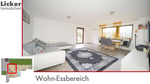Wohn-Essbereich - 4 Zimmer Terrassenwohnung zum Kaufen in Leutenbach