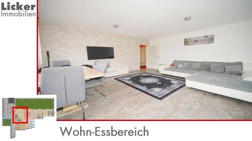 Wohn-Essbereich - Terrassenwohnung mit 95,00 m² in Leutenbach zum Kaufen