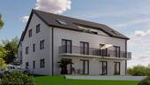 Ansicht Nord-West - Idealer Grundriss - 3-Zimmer-Neubauwohnung mit großem Balkon
