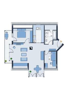 Die abgebildete Möblierung stellt nur einen Vorschlag dar - 