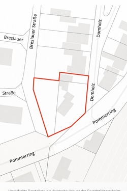 Grundstückszuschnitt (schematische Darstellung) - 
